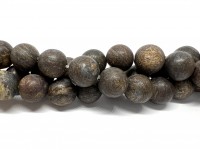 matte bronzite perler 12mm