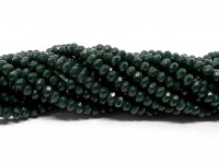 mørk grøn farvet jade facetslebne rondeller