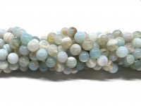 6mm stribet lyseblå perler