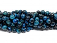 8mm turkis blå tigerøje perler