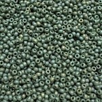 Miyuki Rocailles seed beads 8/0 Opaque Glazed Frosted Turtle Green (4699)