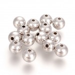 6mm sølv perler