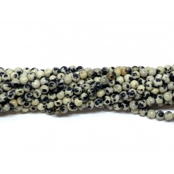 Dalmatiner jaspis, rund 3mm, hel streng