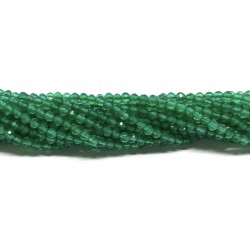 Grøn agat, facetslebet rund 2mm, hel streng