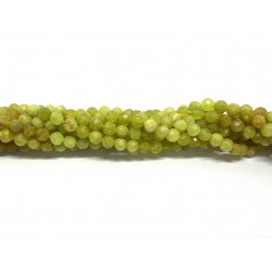 Grøn opal turmalin, facetslebet rund 4mm, hel streng