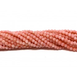 Pink koral, facetslebet rund 3mm, hel streng