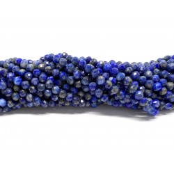 Lapis Lazuli, facetslebet rund 3mm, hel streng