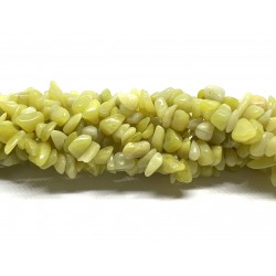 Lemon jade, chips perler 5x8mm, 80cm streng