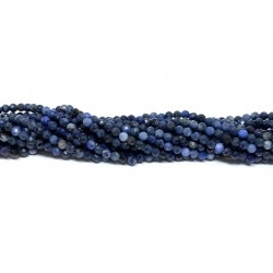 African blue stone, facetslebet rund 3mm, hel streng
