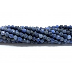 African blue stone, facetslebet rund 3mm, hel streng