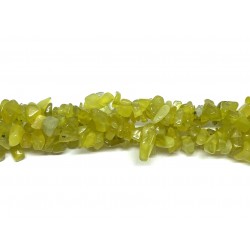 Lemon jade chips perler 5x8mm, 80cm streng