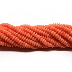 Pink koral perler 3x7mm, hel streng