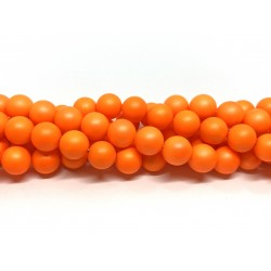 Frosted shell pearl, neon orange 10mm, hel streng