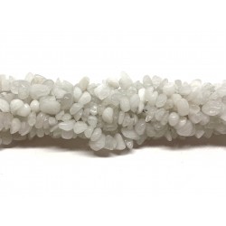 Hvid jade, chips perler 5x8mm, 80cm streng