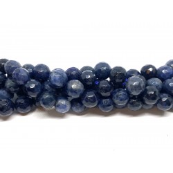 African blue stone, facetslebet rund 8mm, hel streng
