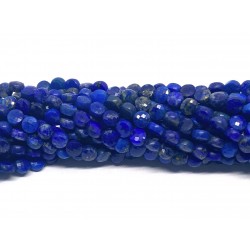 Lapis Lazuli, facetslebet mønt 4mm, hel streng