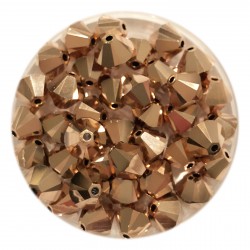 Swarovski crystal 6mm Xilion bicone, crystal rose gold 2X