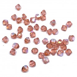 Swarovski® crystal 5mm bicone, Rose Peach Shimmer, 6 stk