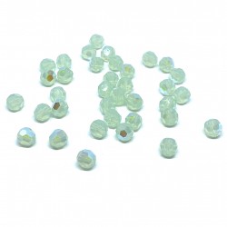 Swarovski crystal, Chrysolite Opal Shimmer, 6mm facetslebet rund