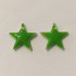 Emalje vedhæng, 12mm stjerne, 2 stk lys grøn