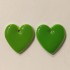 Emalje vedhæng, 16mm hjerter, 2 stk lys grønne