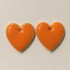 Emalje vedhæng, 16mm hjerter, 2 orange