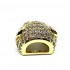 Leopard hovede perle med zirkoner, guldbelagt 14x13x9mm