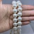 Perle hvide shell pearl, rund 14mm, hel streng