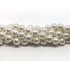 Perle hvide shell pearl, rund 10mm, hel streng