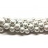 Perle hvide shell pearl, rynket rund 14mm, hel streng