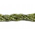 Kubisk Zirkonia, 3mm facetslebet rund, oliven grøn, hel streng