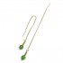 Kæde øreringe, grøn swarovski krystal og guld