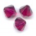 Swarovski crystal, 4mm bicone, Ruby, 10 stk