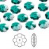 Swarovski® crystal, 10mm marguerite lochrose flower, Emerald