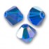 Swarovski crystal 3mm bicone, Capri Blue AB, 10 stk