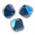Swarovski crystal 3mm bicone, Metallic Blue 2X, 10 stk