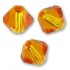 Swarovski crystal 3mm bicone, Tangerine, 10 stk