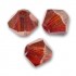 Swarovski crystal 4mm bicone, Crystal Red Magma, 10 stk