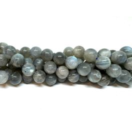 Labradorit, rund 10mm (A kvalitet), hel streng - 