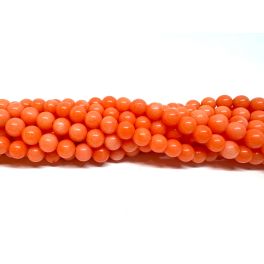 Orange koral, rund 5mm, hel streng - Fersken