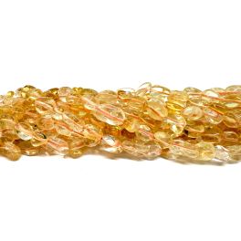 Citrin, polerede nuggets, ca 4x6-6x8mm, hel streng - 