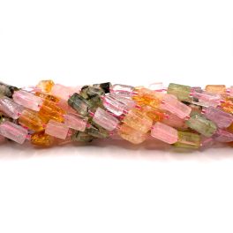 Mix kvarts, slebne cylinder nuggets ca 8x12mm, hel streng - Nuggets