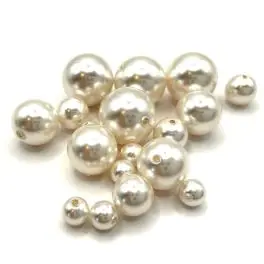 Swarovski crystal pearl, White, 4mm rund, 10 stk - 