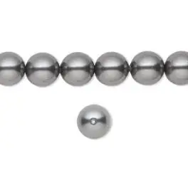 Swarovski crystal pearl, Dark Grey, 8mm rund - 