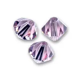 Swarovski crystal 3mm bicone, Light Amethyst, 10 stk - 