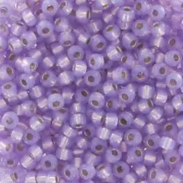 Miyuki Rocailles seed beads, 11/0  Lilac Silver Lined Alabaster (574) - 