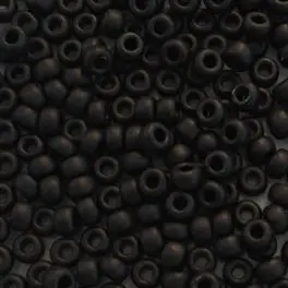 Miyuki Rocailles seed beads, 8/0 Black Matte (401f) 8g - 
