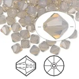 Swarovski crystal 4mm bicone, Light Grey Opal, 10 stk - 