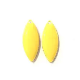 Emalje vedhæng, 24mm markiser, 2 stk gule - 