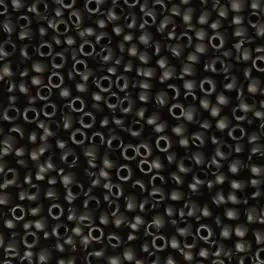 Miyuki Rocailles seed beads, 15/0 Black Mat (401f) 8g - 